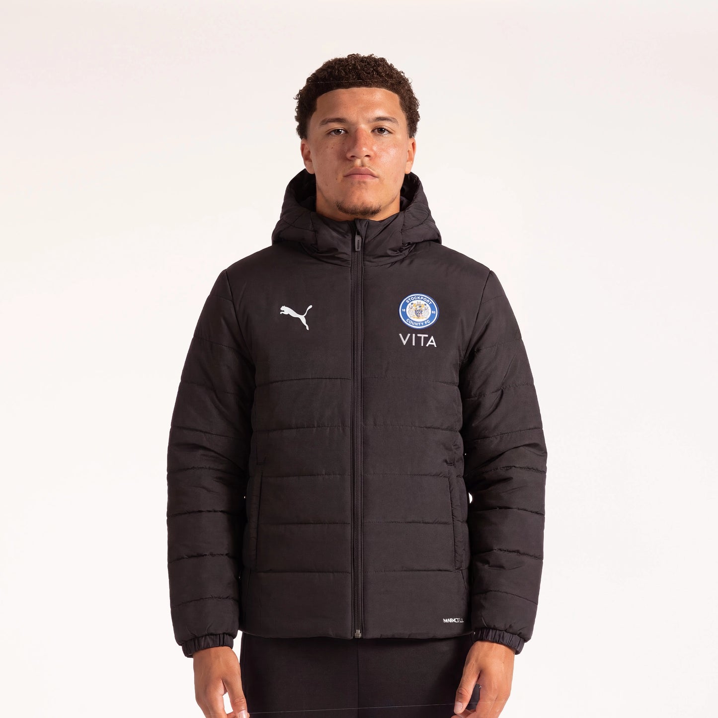 26/27 Pro Training Hooded Bubble Coat Black
