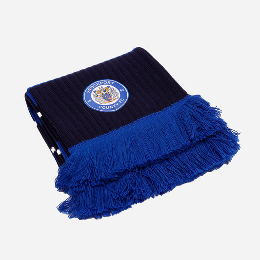 Dark Blue Striped Scarf