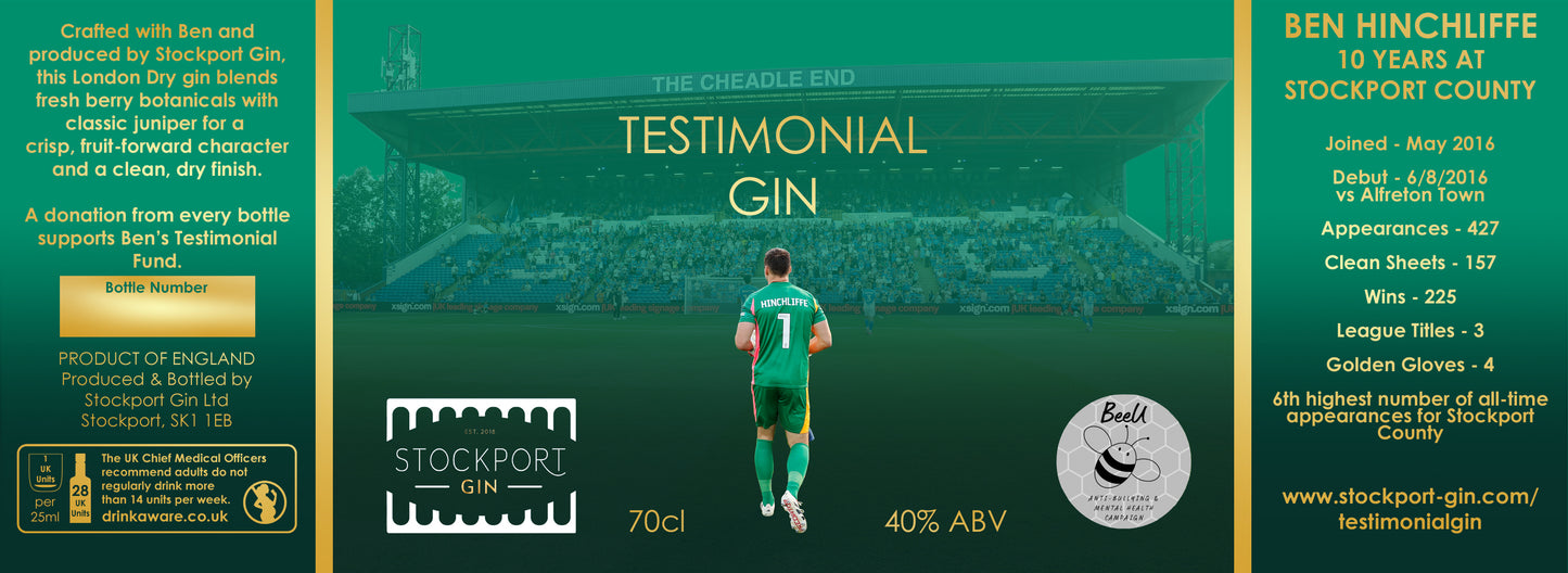 Ben Hinchliffe Testimonial Gin (Signed Bottle)
