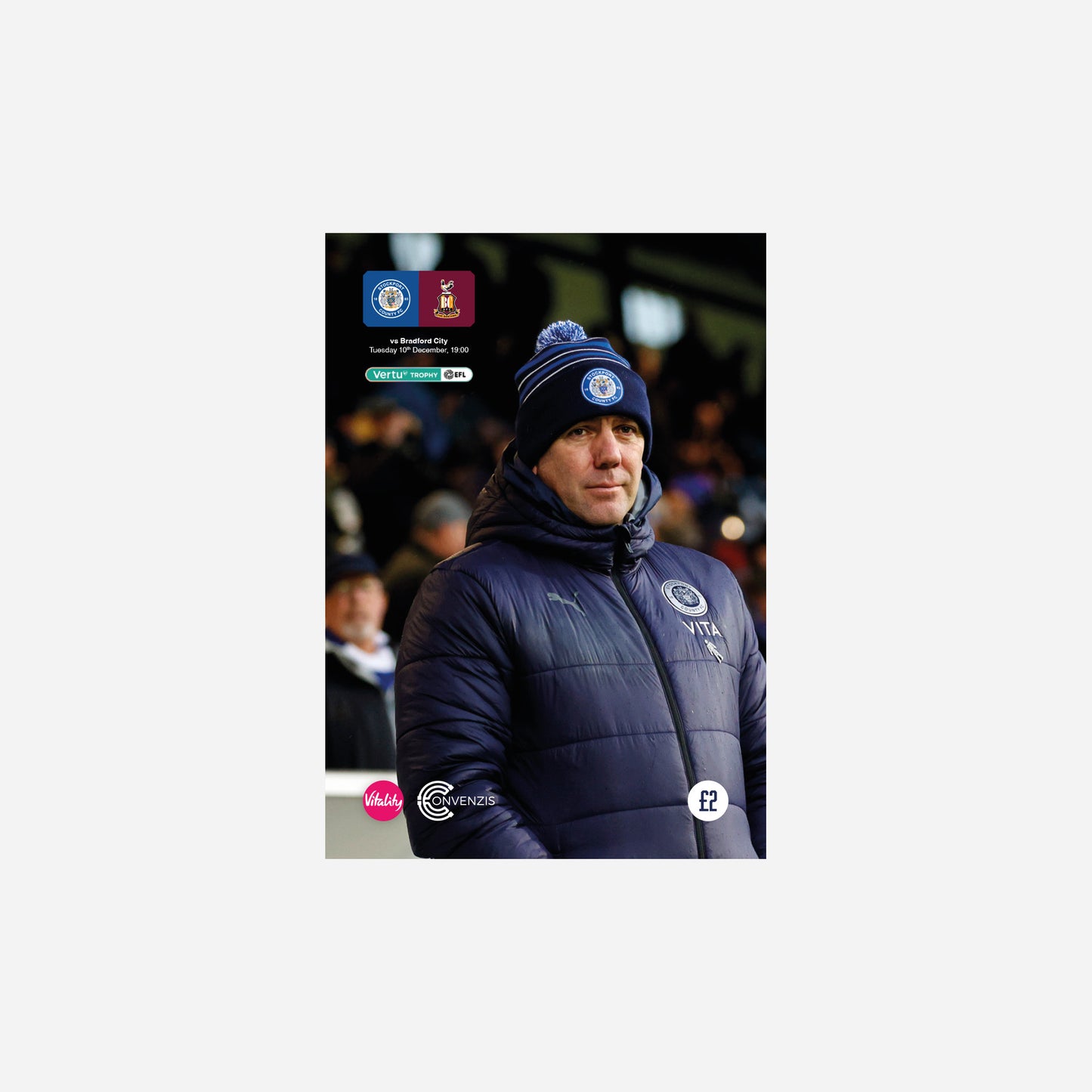 24/25 Vertu Trophy Stockport County vs Bradford City Programme