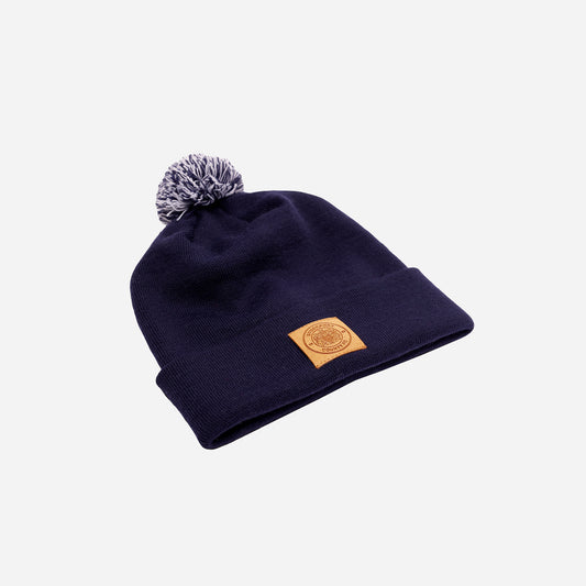 County Leather Badge Bobble Hat