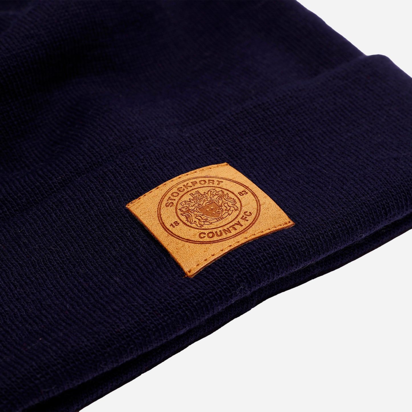County Leather Badge Bobble Hat