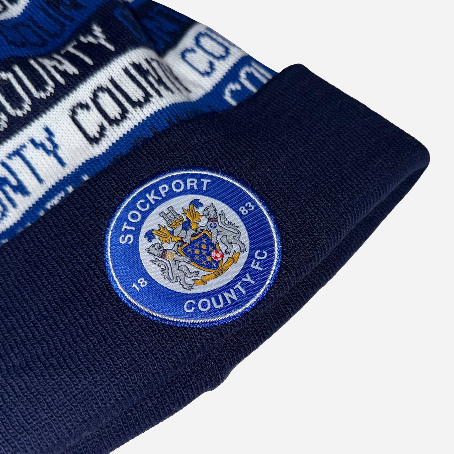 County Hooped Text Bobble Hat