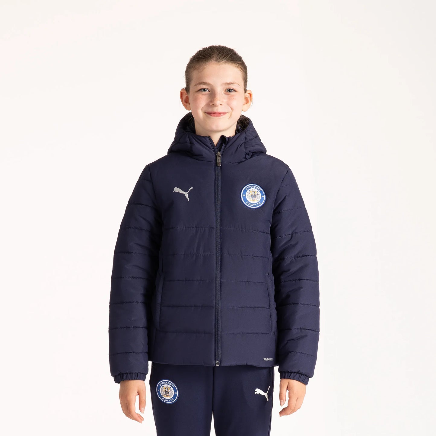26/27 Pro Training Hooded Bubble Coat Navy