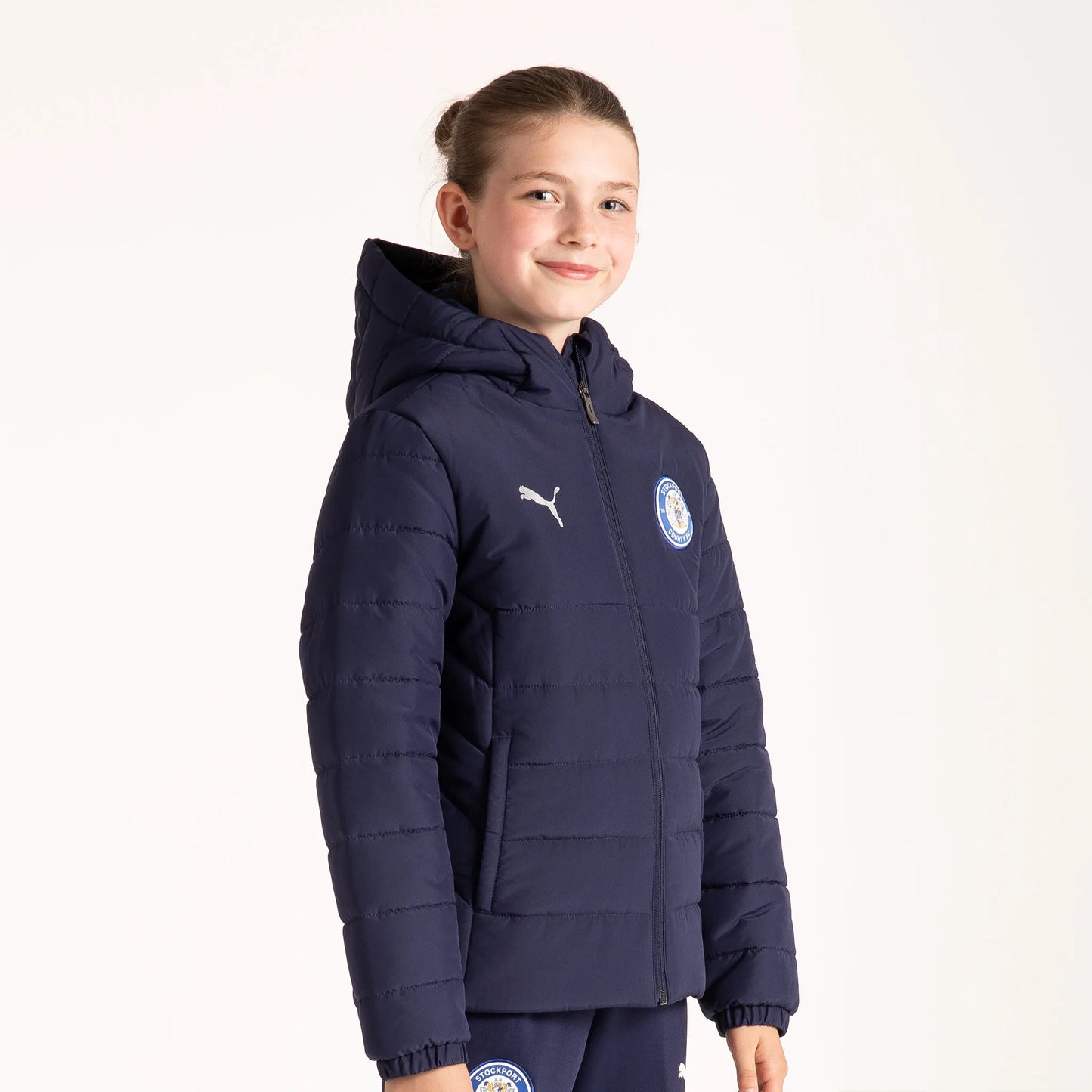 26/27 Pro Training Hooded Bubble Coat Navy