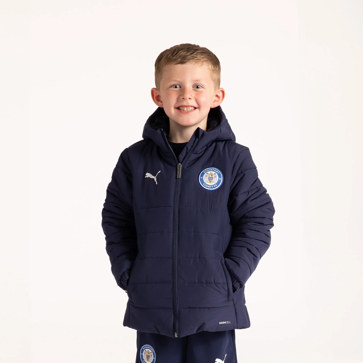 26/27 Pro Training Hooded Bubble Coat Navy