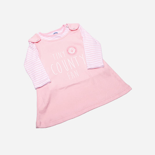 Lou Wood Pinafore Set (Pink & White)