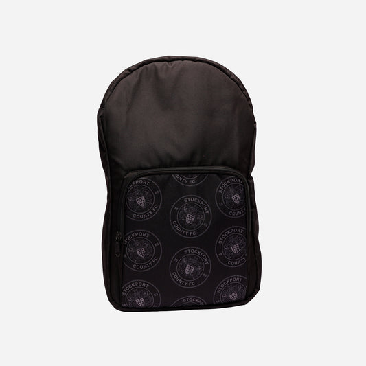 Stockport County Crest All Over Print Backpack Black