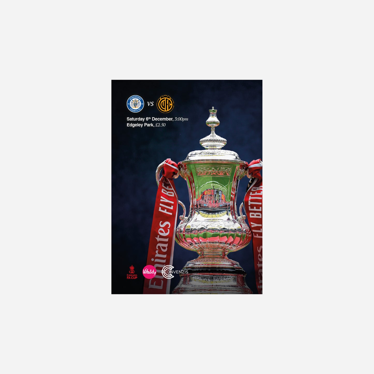 25/26 Stockport County Vs Cambridge United FA Cup 2nd Round Programme