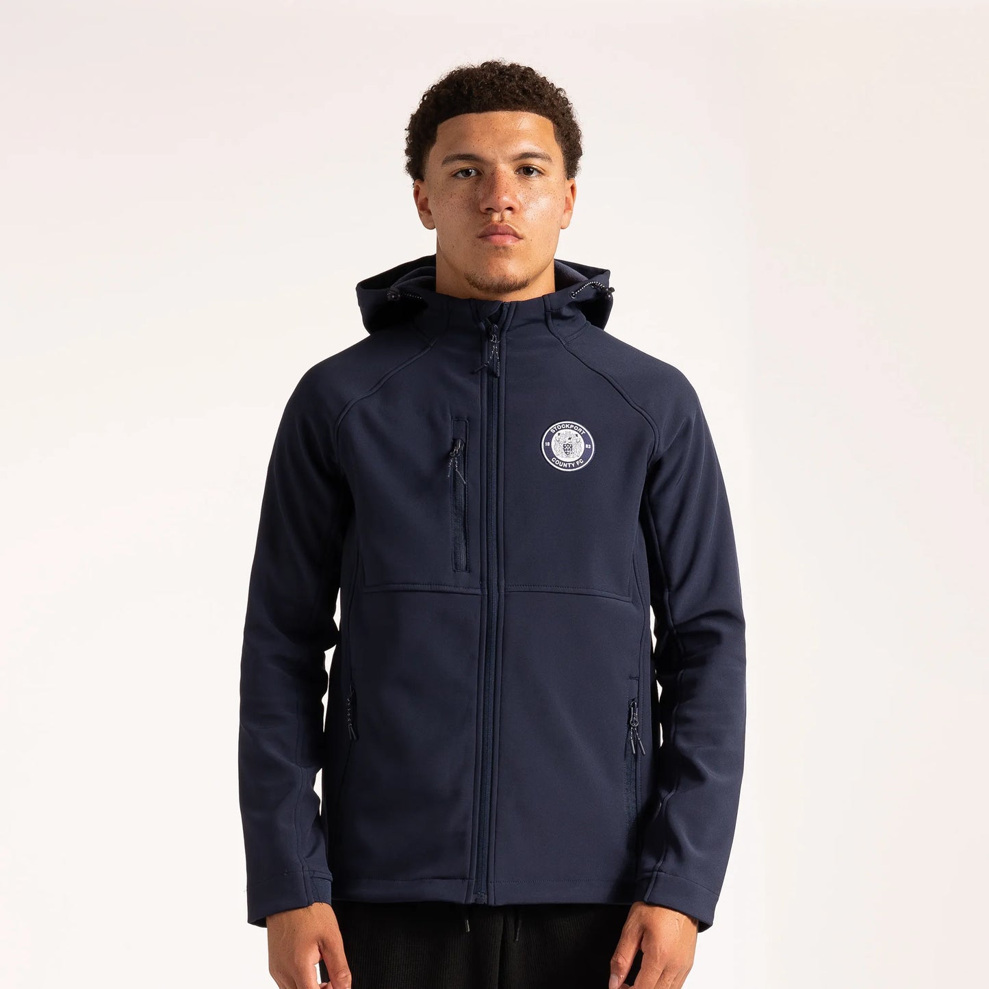 Vernon Park FZ Hooded Hybrid Jacket Navy
