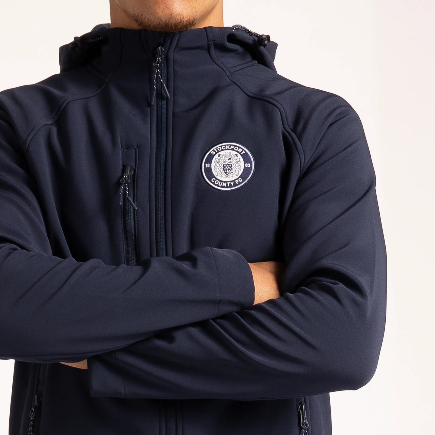 Vernon Park FZ Hooded Hybrid Jacket Navy