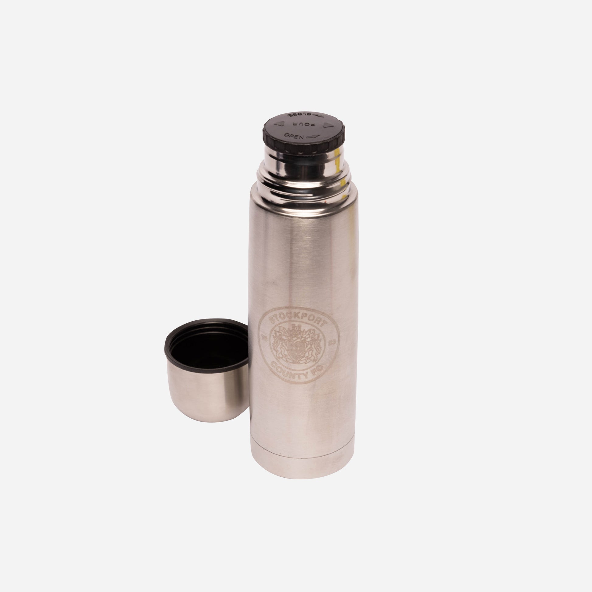 County Silver Thermal Flask