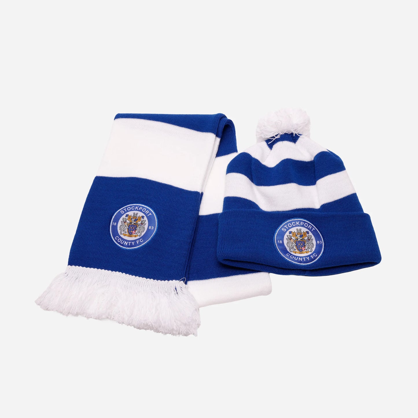 Kids Crest Bar Scarf And Bobble Hat Set