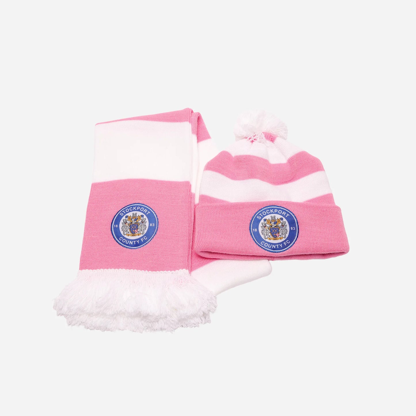 Kids Crest Bar Scarf And Bobble Hat Set