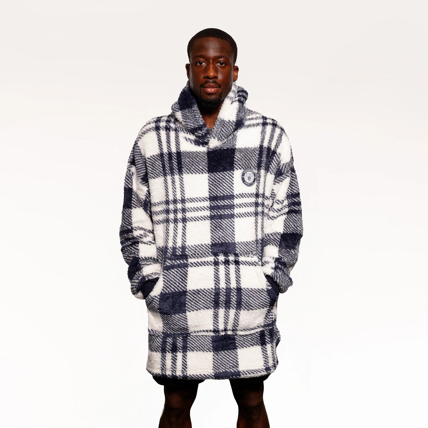 Stockport County Crest Checked Oversized Snuddie