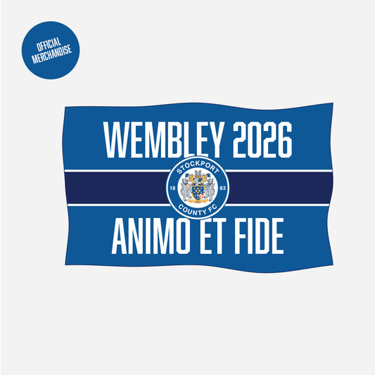 Stockport County Crest Mega Flag (60cm x90cm) Limited Edition